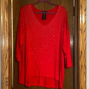 Red sequined blouse
